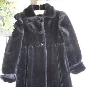 VTG Young Gallery Faux Fur Girls Coat Small USA